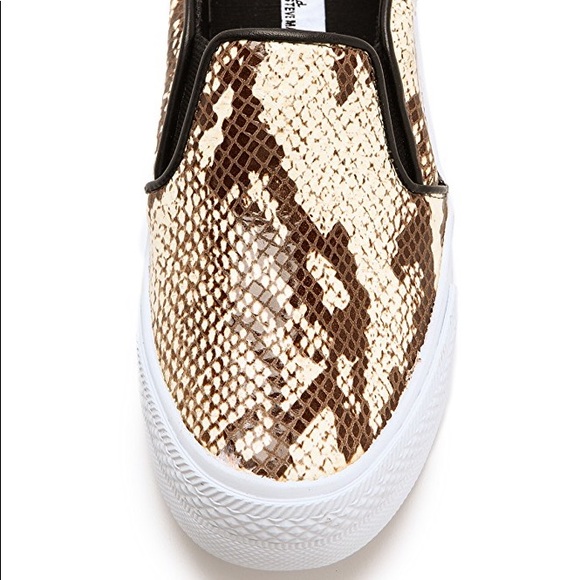 Steve Madden Snake Print Slip On Leather Sneakers - Picture 4 of 5